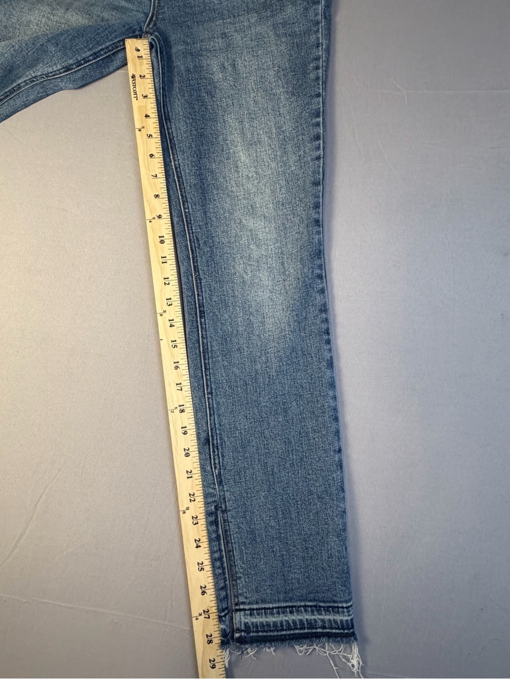 Free People Mid Wash Raw Hem Jeans with Side Slit Size 29 - Picture 6 of 9